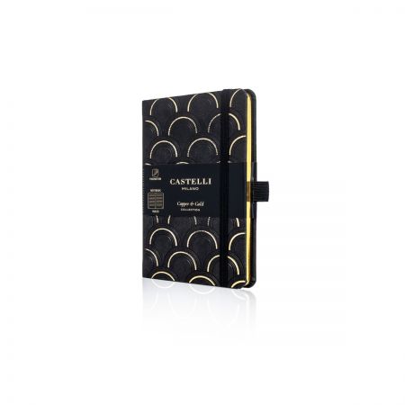 Art Deco Pocket Ivory Notebook - Black & Gold