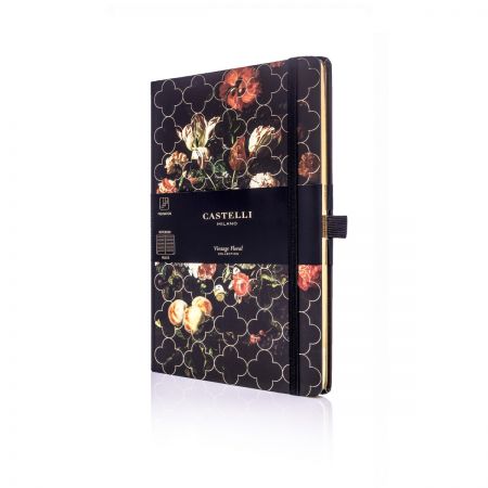 Vintage Floral Ivory Medium Notebook - Tulip