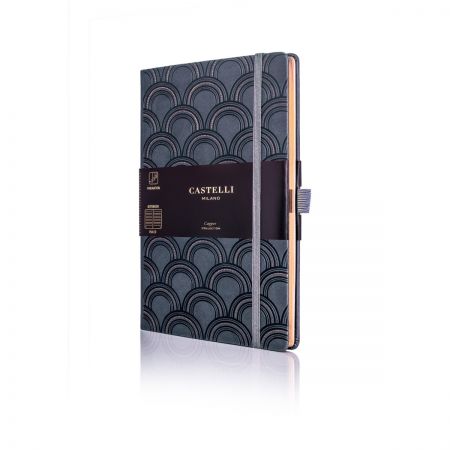 Art Deco Copper Medium Ruled Notebook 
