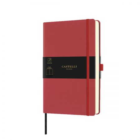 Aquarela Medium Plain Notebook - Coral Red